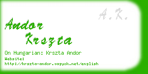 andor krszta business card